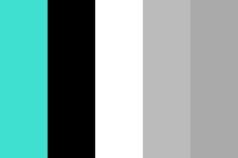 Turquoise black and white Color Palette