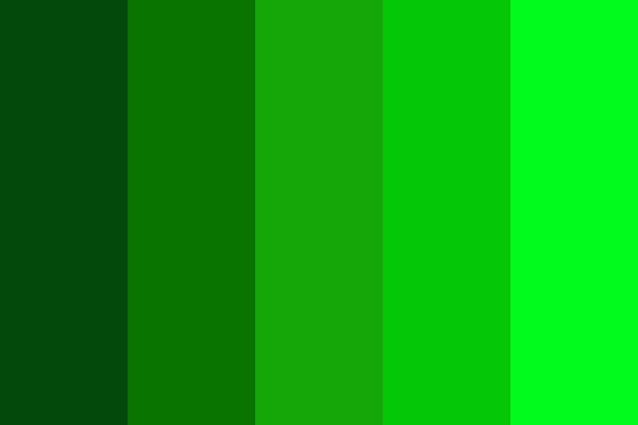 Different greens color palette