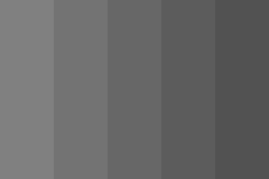 5 shades of Grey or Gray Color Palette