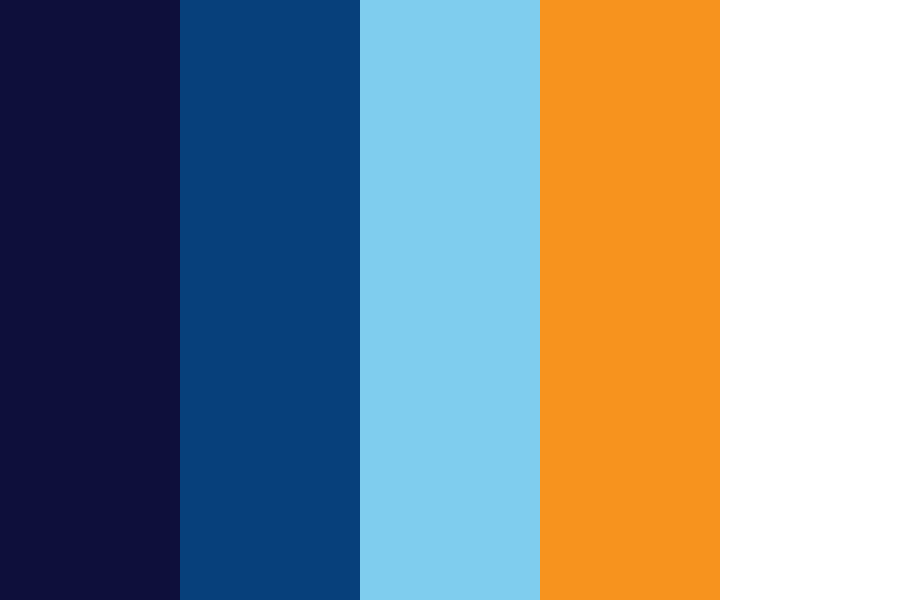 Blue Orange White Color Palette