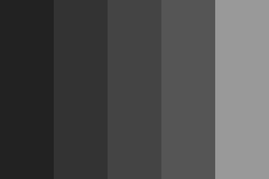 Font Color - Black (222) to Gray (999) Color Palette